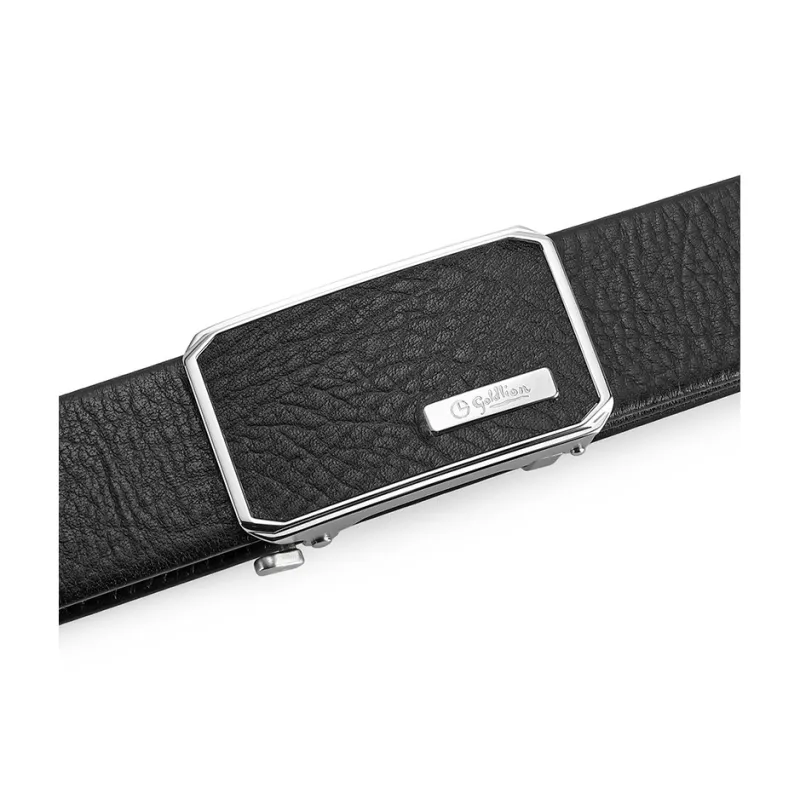 GOLDLION Business Pants With Stainless Steel Automatic Buckle Top Grain Cow Leather Leather Belts Men's Width 3.4CM-2