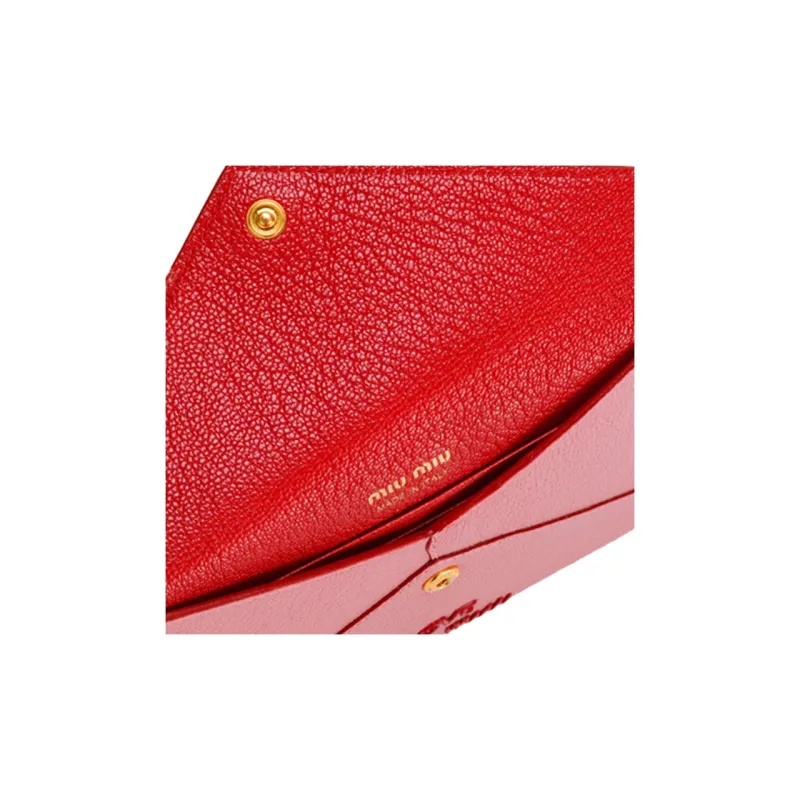 MIU MIU Sheepskin Envelope Bag Wallets Small Size Women's Pink-6