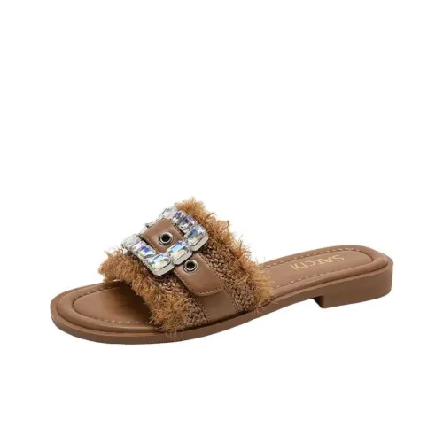 Satchi Slide Slippers Women's Brown