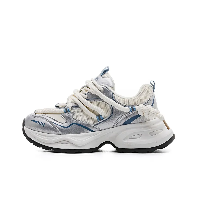 RENBEN Abrasion Resistant Breathable Coverage Balance Height Increasing Low Top Chunky Sneakers Unisex-5