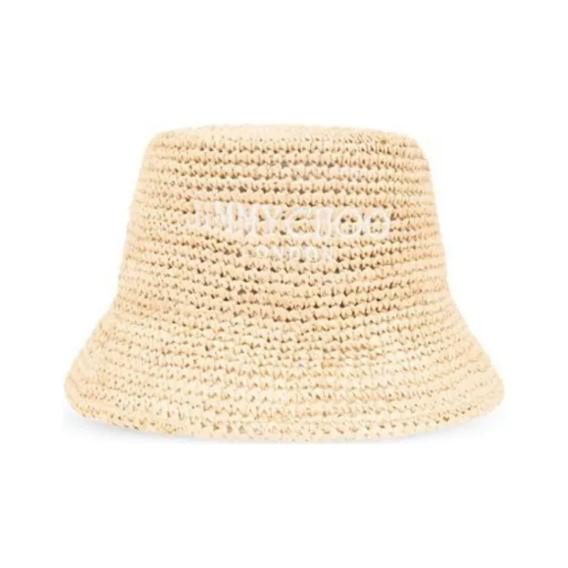 Jimmy Choo Atena Logo-embroidered Raffia Hat-0