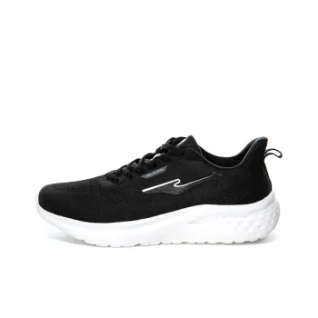 Erke Low Top Running Shoes Men's Jet Black Bright Silver