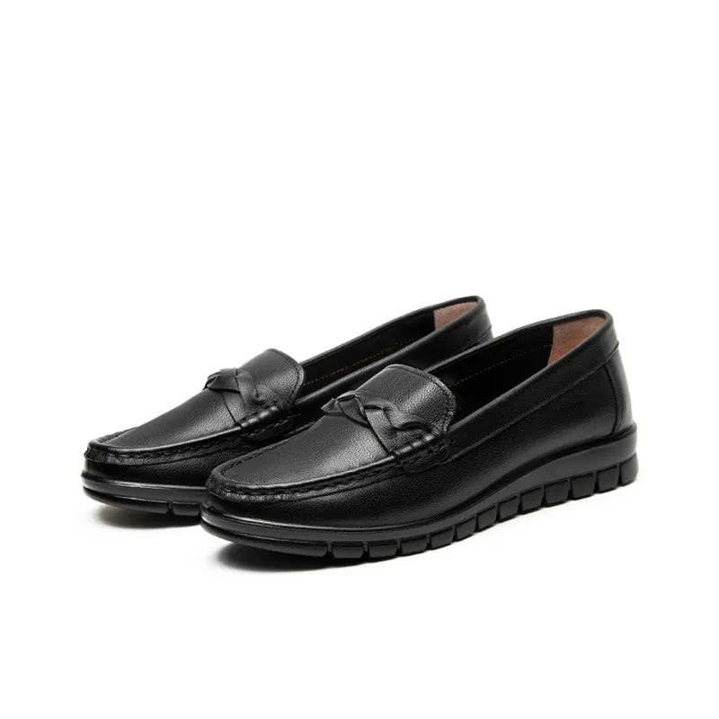 AOKANG Gommino Loafers Women's Ecru, Black-8