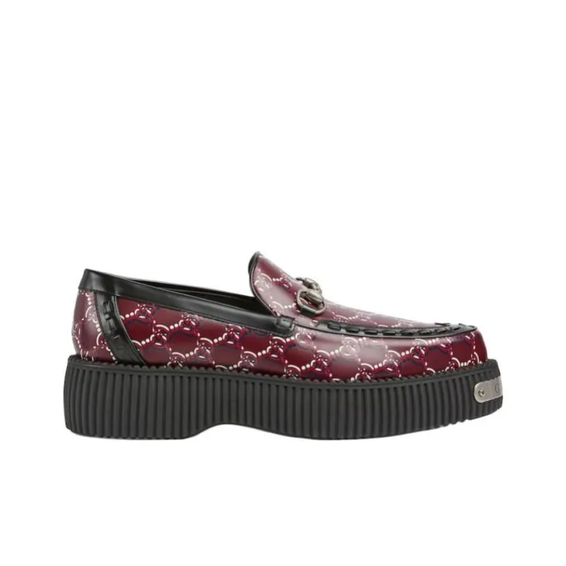 GUCCI Horsebit Loafers Men Red-1