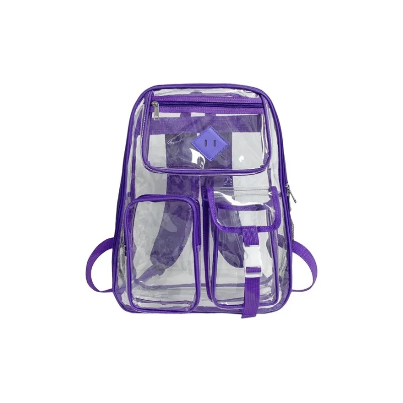 Bywhich PVC Backpack Regular Unisex Black Gray-16