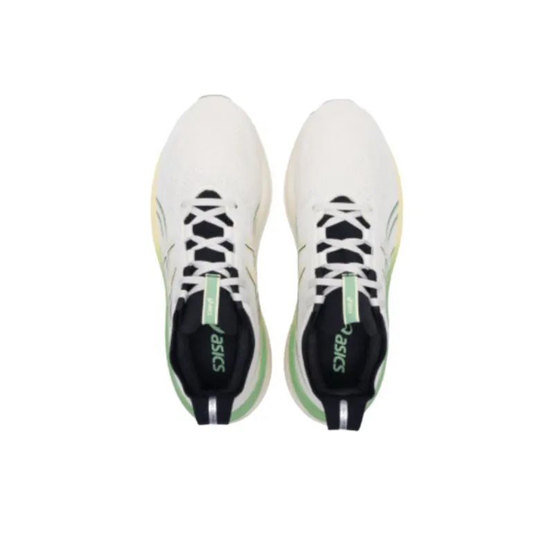 Asics GEL NIMBUS 26 Anti Slip And Wear Resistant Breathable Cushioning Low Top Casual Running Shoes Men's White Green-3