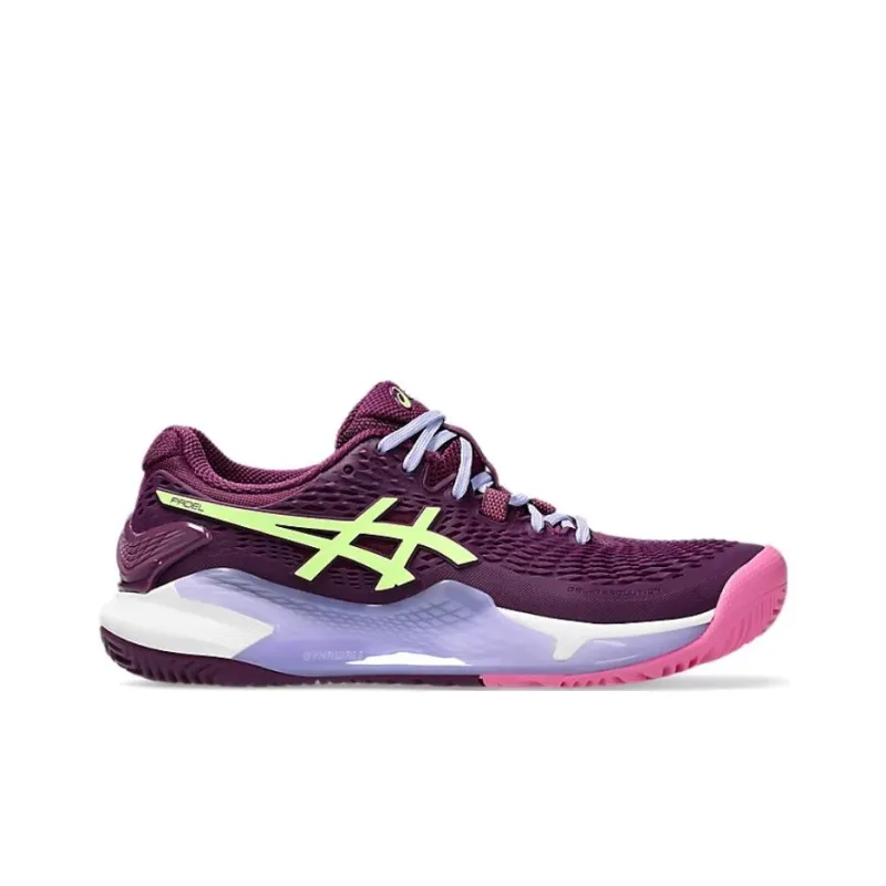 Asics Gel Resolution 9 Padel Deep Mauve Lime Green Women's-1