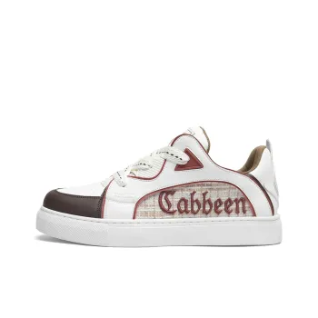 Cabbeen Comfortable Casual Preppy Slip Resistant Low Top Skateboard Shoes Men's Ecru