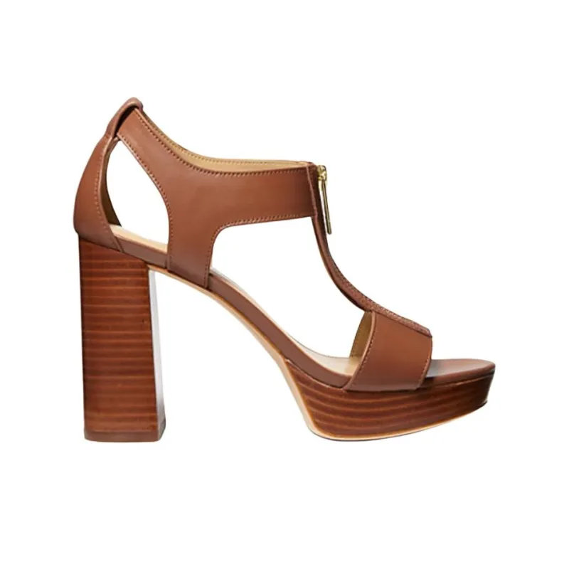 MICHAEL KORS Berkley Strap Sandals 10cm Women's Brown-1