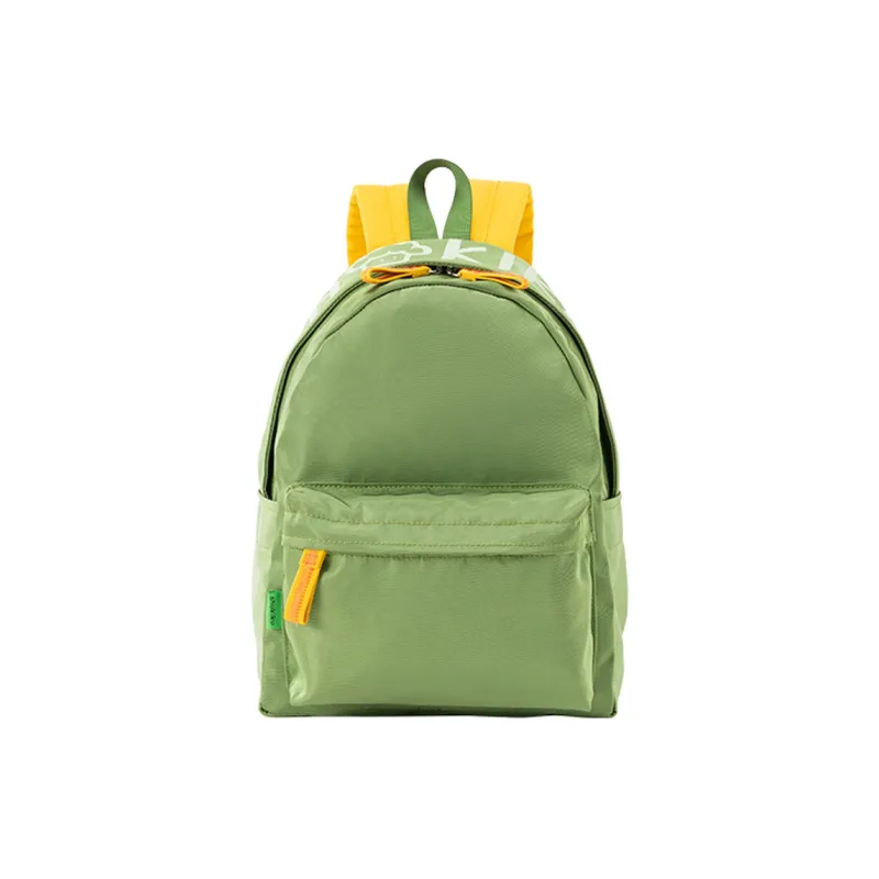 SHUKIKU Fabric Backpack Medium Size Unisex Yellow/Green/Red-8