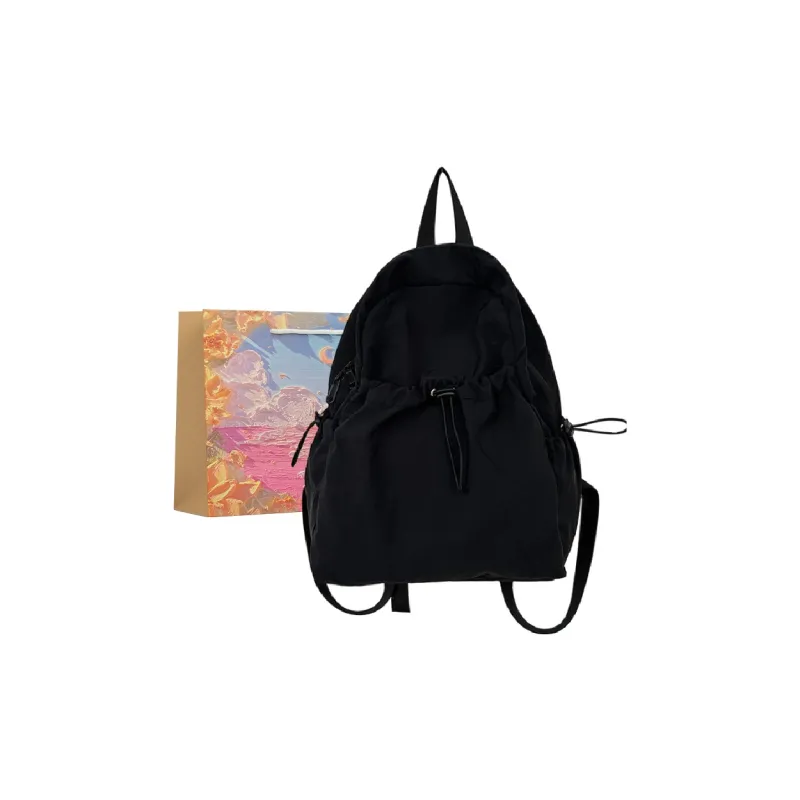 BRINCH Nylon Backpack Regular Unisex Khaki Ecru Green Black-7