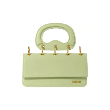 Gudair Cow Leather Handbag Shoulder Bag Crossbody Bag Small Size Women's Green/Light Yellow