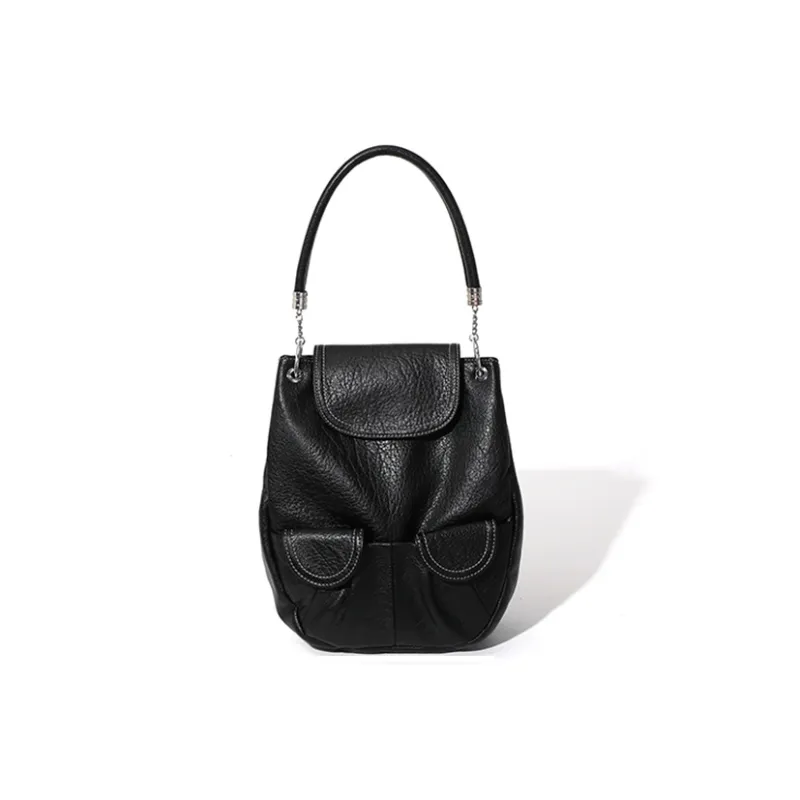 MASTER CANVAS Leather Canvas Bag Shoulder Bag Handbag Shoulder Bag Regular Unisex Black-0