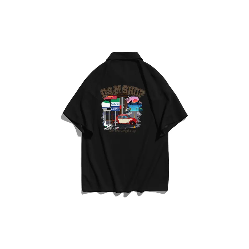 D&W Polo Shirts Unisex Black-1