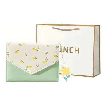 BRINCH PU Wallet Regular Women's Green/Pink/Blue