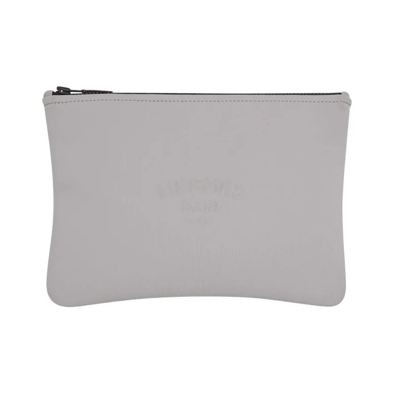 HERMES Polyamide Toiletry Bag, Clutch Large Size Unisex 05 Argente Silver-1