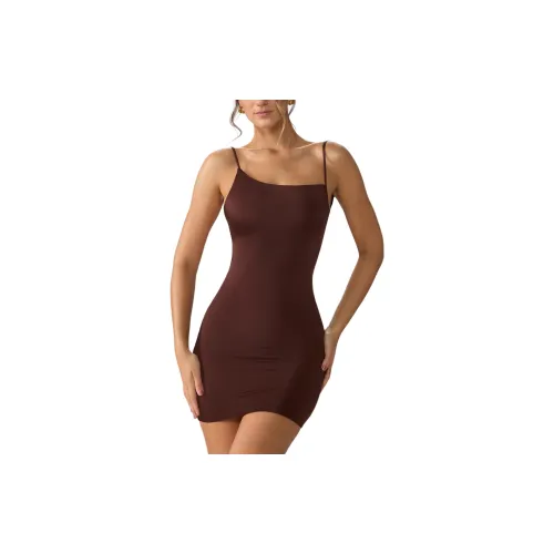 OH POLLY Slip Dresses Women's Espresso/Dark Coffee Color