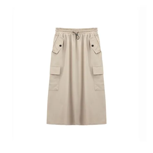 Merry City Casual Long Skirts Women's Khaki