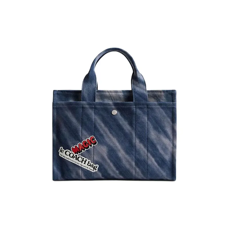 COACH Cargo Fabric Tote Bag Shopping Bag Shoulder Bag Crossbody Bag Handbag Large Size Unisex Midnight Blue & Navy-1