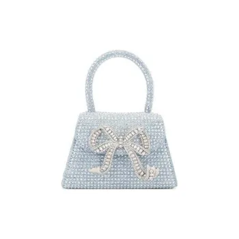 Self portrait Embellished Denim Micro Tote Bag