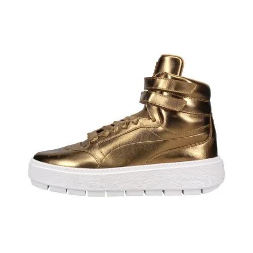 PUMA Platform Trace Skateboard Shoes Women's High-Top Gold