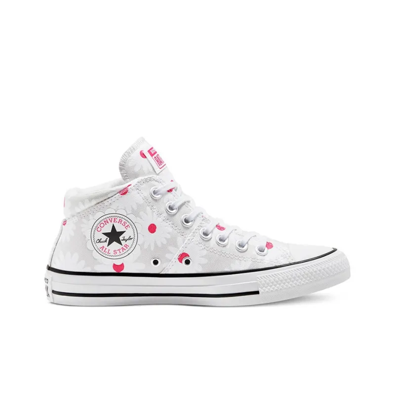 Converse Chuck Taylor All Star Anti-Slip Wear-Resistant Mid-Top Canvas Shoes Women's Small Daisy Gray White-1