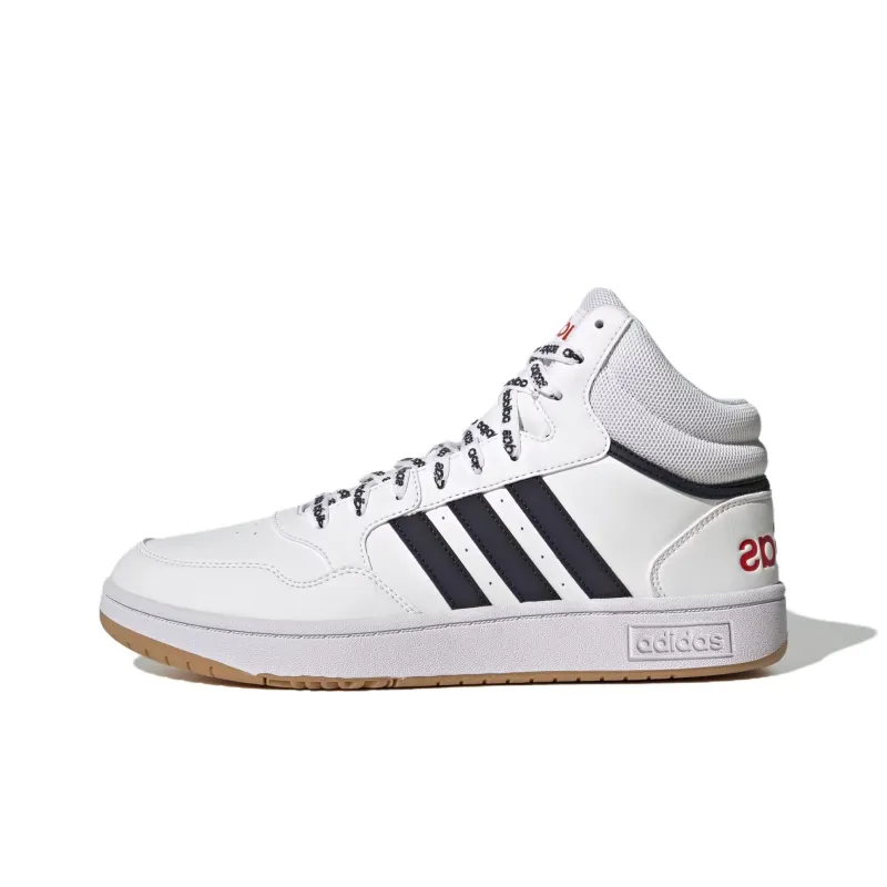 Adidas HOOPS 3.0 Non-slip Lightweight Mid-Top Vintage Basketball Shoes Men's White-0
