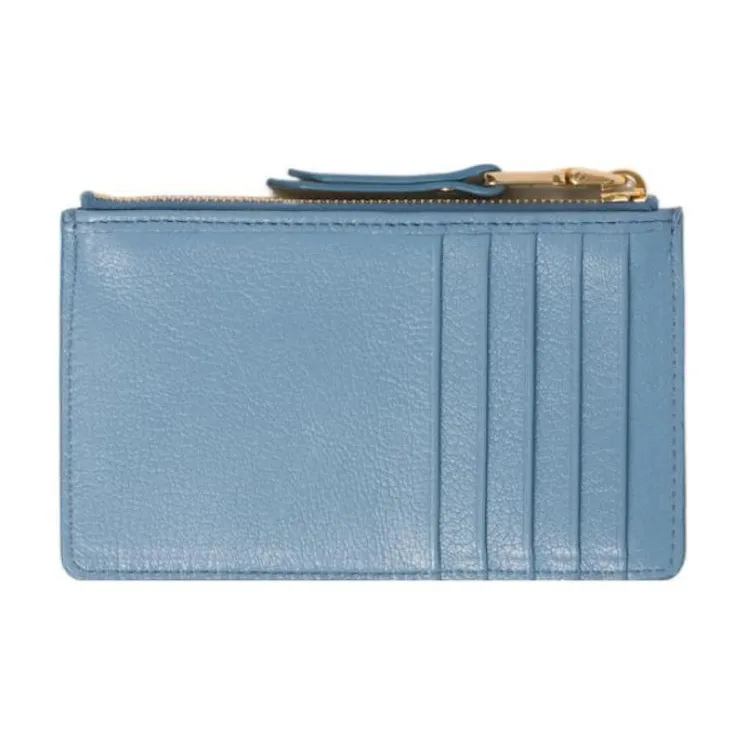 MIU MIU Leather Envelope Bag Wallet Women's Blue-3