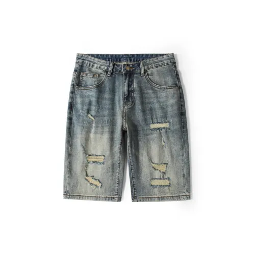 JUCY JUDY Denim Shorts Men Nostalgic Blue/White