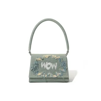 MASTER CANVAS Denim Fabric Shoulder Bag, Handbag, Shoulder Bag Women's Denim Blue