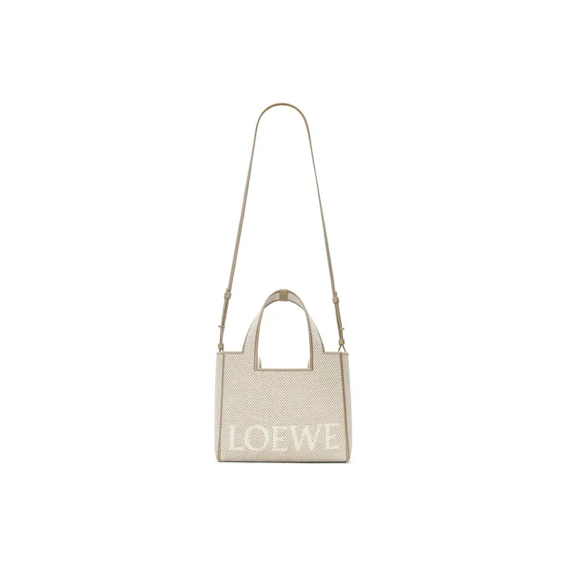 LOEWE Font Tote Canvas Canvas Bag Tote Bag Shopping Bag Handbag Small Size Women's Linen Original-1