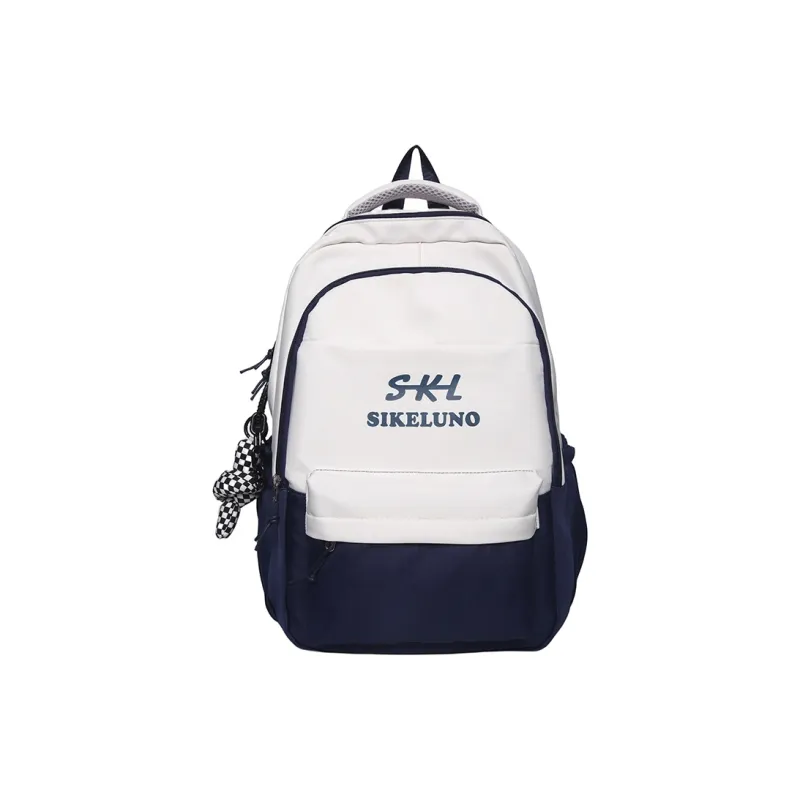 MOK Nylon Backpack Unisex Black/Burgundy/Khaki/Navy Blue-8