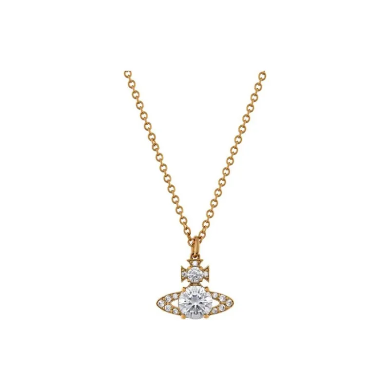 Vivienne Westwood ISMENE Brass, Faux Crystal Necklaces Unisex Gold-0