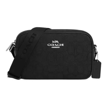 COACH Jamie Iconic Jacquard Camera Bags Crossbody Bag Shoulder Bag Women's Silver & Black
