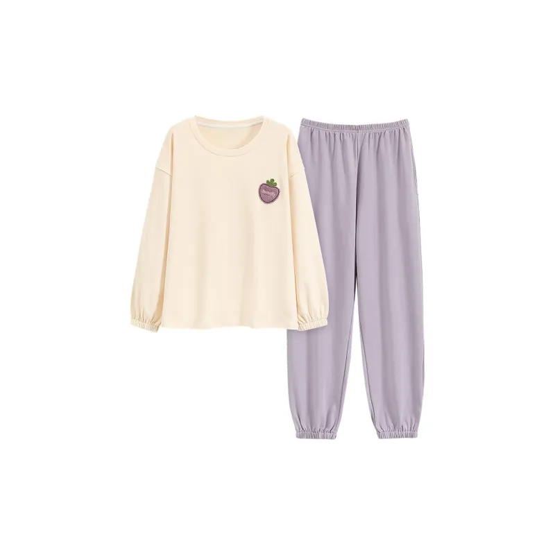 CAIHENGTONG Pajama Set Women's Purple Carrot-0