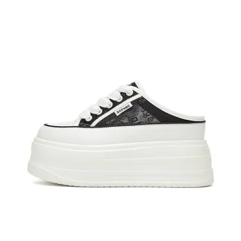 DAPHNE Wrap toe Slippers Women's Black/White