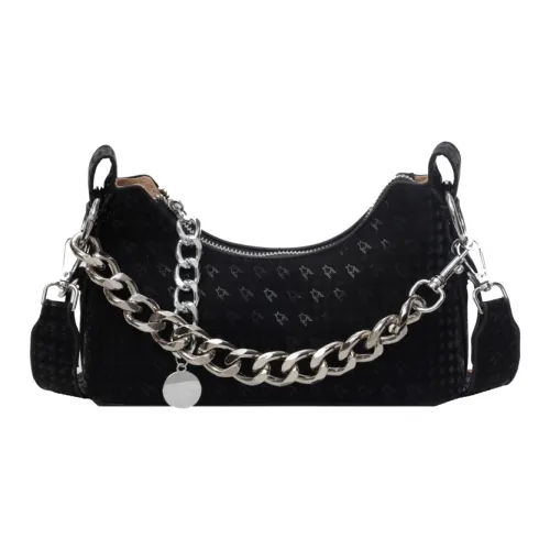 MingLu PU Shoulder Bag, Crossbody Bag, Handbag Women's Black/Ecru/Green/Pink