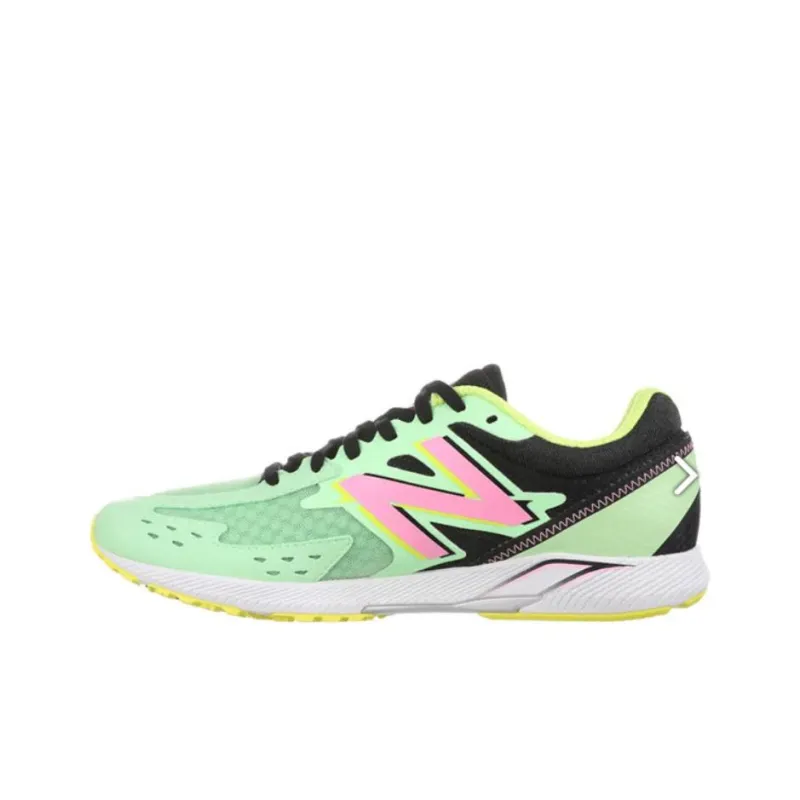New Balance Hanzo Anti Slip Wear Resistant Low Top Running Shoes Women's Green Korean Style-0