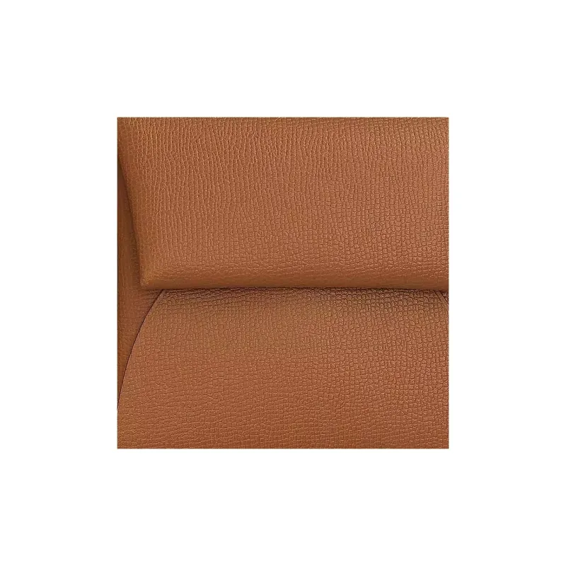HERMES Bastia Madame Calfskin Wallet Women's 37 Gold Brown-2