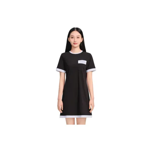 Blood Glitter Short-Sleeved Dresses Women's Black