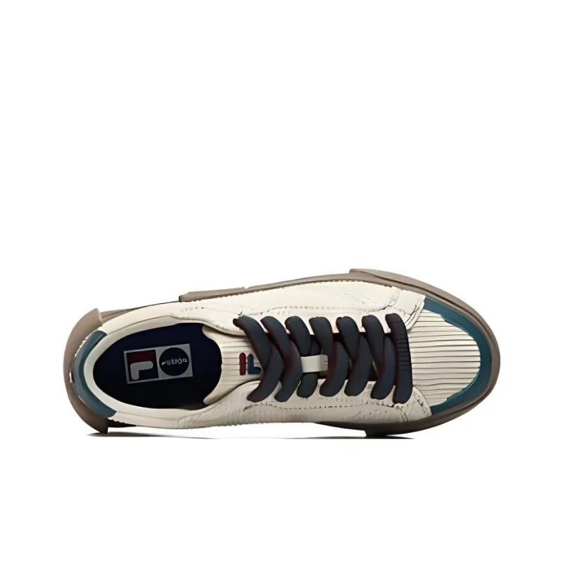 FILA FUSION Cushioned Wear Resistant Lightweight Low Top Skateboard Shoes Women's Beige Green-2