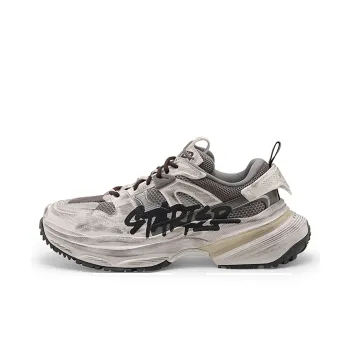 STARTER Anti Slip Wear Resistant Breathable Lightweight Moisture Wicking Coverage Low Top Chunky Sneakers Unisex Gray