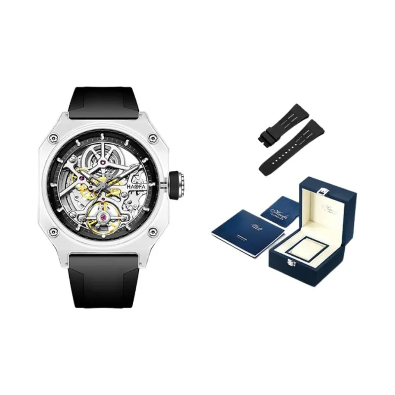 HaofaTourbillon Automatic Mechanical Movement Watch Men's Watches Black Dial-0