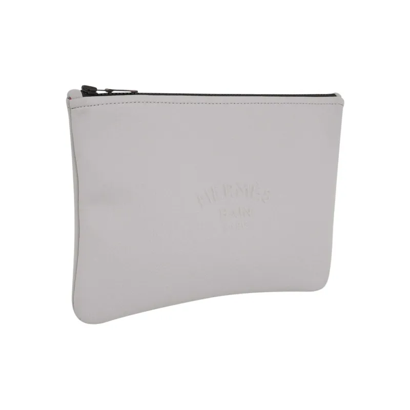 HERMES Polyamide Toiletry Bag, Clutch Large Size Unisex 05 Argente Silver-2