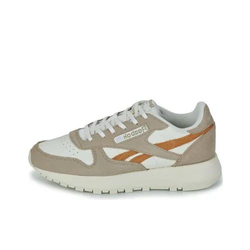 Reebok Classic Leather Running Shoes Women's Low-Top Brown/White