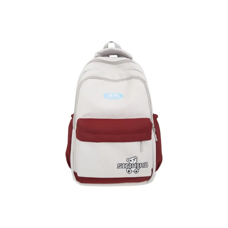 MOK Nylon Backpack Unisex Gray/Black/Red/Khaki/Blue-2