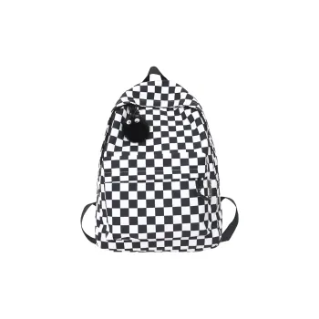 MOK Nylon Backpack Unisex Checkerboard/White/Black