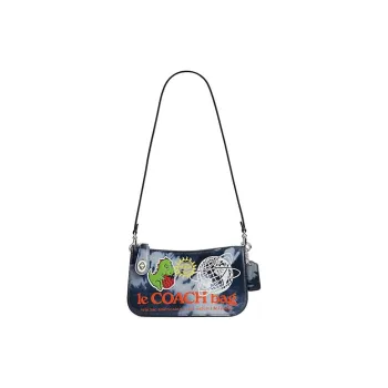COACH Penn Cow Leather Crossbody Bag Shoulder Bag Small Size Women's Navy