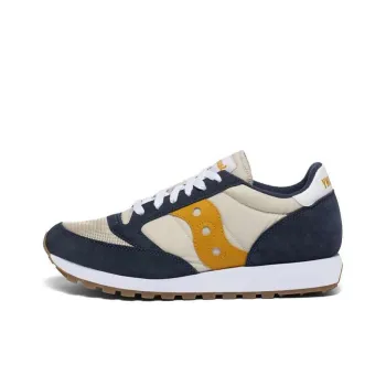 Saucony Jazz Original Anti-Slip And Wear-Resistant Breathable Low-Top Athletic Shoes Men's Blue Yellow Gray Standard M