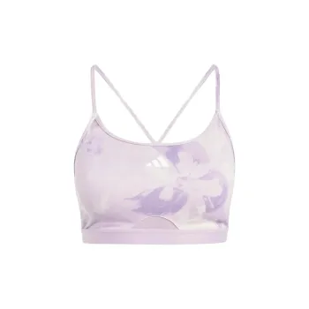 Adidas Light Support Tie-Dye Flower-Print Bra Bra Women's Light Purple